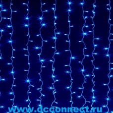 Гирлянда светодиодная занавес 1,5*1,5 м, свечение с динамикой,кабель прозрачный, цвет синий