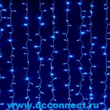 Гирлянда светодиодная занавес 3*1,5, цвет синий, кабель прозрачный, 300 LED
