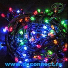 Гирлянда светодиодная нить, цвет RGB, 15 м, кабель зеленый, 200 LED