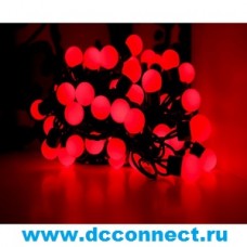 Гирлянда светодиодная шарики, цвет красные, 5 м, 20 LED