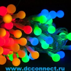 Гирлянда светодиодная нить мини-шарики, цвет RGB, кабель белый, 15 м