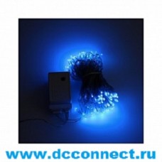 Гирлянда светодиодная, 2,4 х 0,6 м, черный провод, 220 V, цвет синий, 88 LED