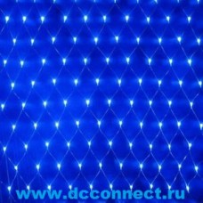 Гирлянда светодиодная сеть 2*1,5, цвет белая/синяя, кабель черный ПВХ, 288 LED