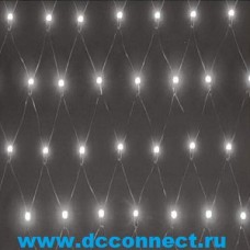 Гирлянда светодиодная сеть 1,8*1,5, цвет белая, кабель прозрачный ПВХ, 180 LED
