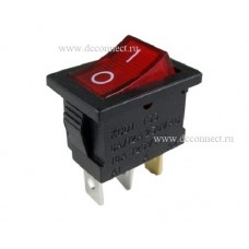 Выключатель клавишный 250V 6А (3с) ON-OFF красный с подсветкой Mini